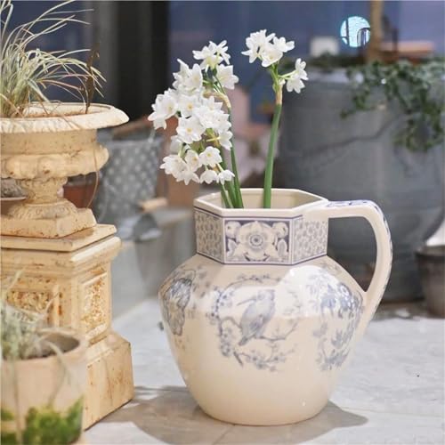 Vase en céramique bleu et blanc pour salon et chambre - 4
