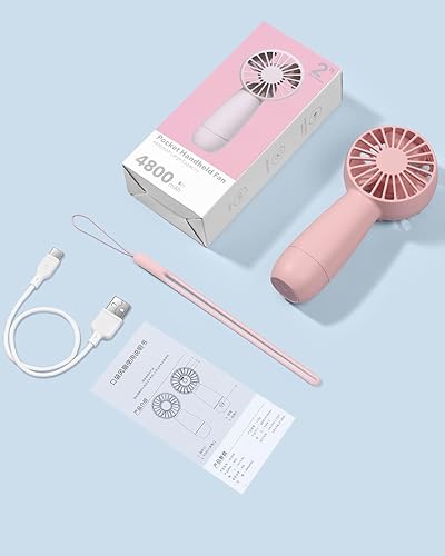 Miniatura 8 de RJVW Mini ventilador de mano portátil ventilador personal USB pequeño de 4800 mAh 8-25 tiempos de trabajo ventilador de viaje de mano recargable de