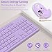 LeadsaiL Purple Wireless Keyboard and Mouse Combo, Full-Sized Ergonomic Computer Keyboard, 2.4GHz USB Cordless Keyboard Silent Mouse Set, 12 FN Shortcuts for Windows MacOS Laptop Computer
