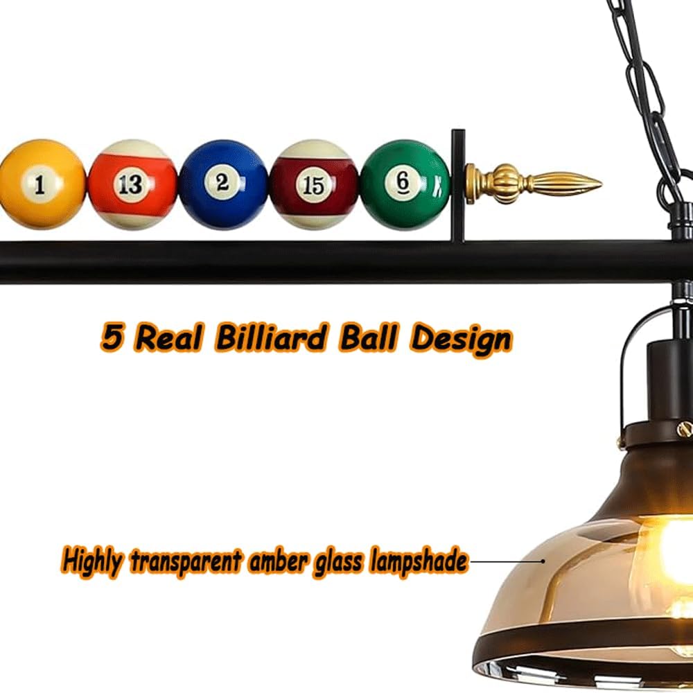 MADISH 2-Light Billiard Pool Table Lights,Hanging Over Above Pool Table Lighting,Kitchen Island Pendant Light Glass Shade,Billiards Light Fixture For Pool Table, Game Room Bar Kitchen Island Table Lig