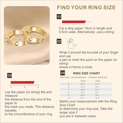 2 PCS Love Friendship Rings, Stainless Steel Promise Wedding Bands Cubic Zirconia Stackable Silver Gold Rings for Women Jewelry, Christmas Anniversary Birthday Gifts for Her, Size 5-102