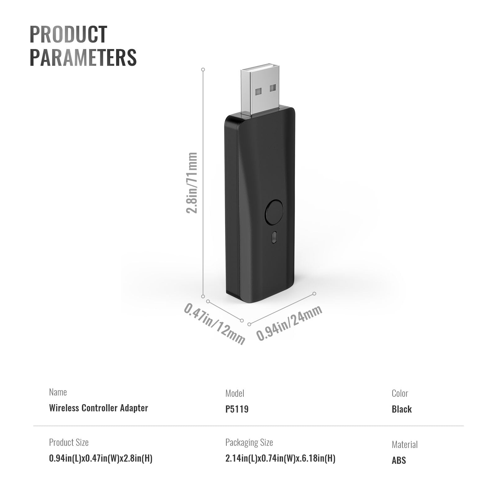 Jiawu Adapter Kontrolera Bezprzewodowego Ulepszona Funkcja Remap dla Kontrolerów USB Plug and Play dla Series X/S, Series 2, Pro, Mote” Pasuje do Komputerów z Systemem i Telefonów z Systemem