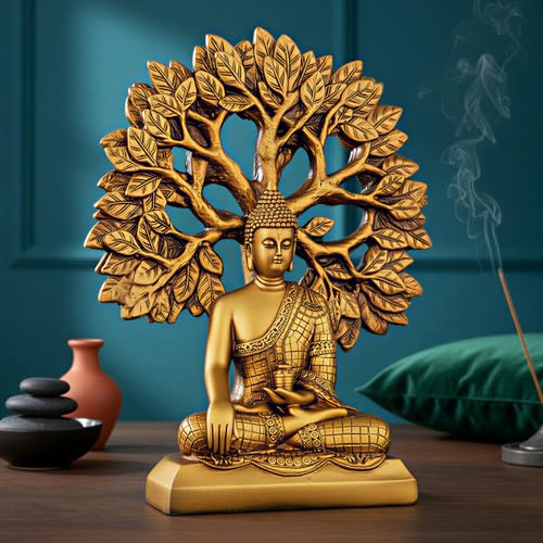 Image of Global Grabbers Buddha Statue Showpiece Idol Home Decor Decoration Items for Living Room and Gifts (GOLDEN4)