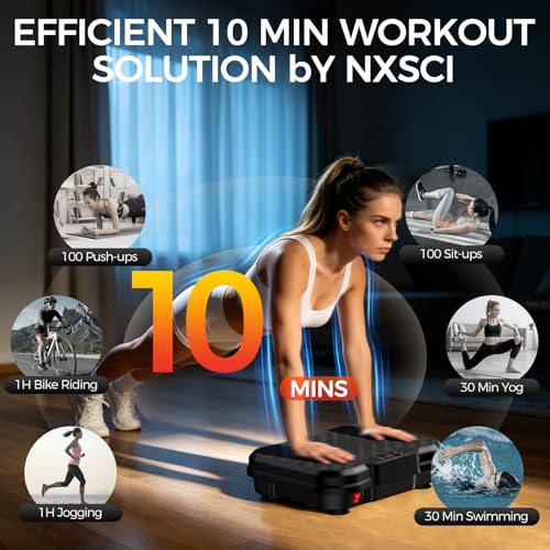 Image of NXSCI Vibration Plate Exercise Machine, Vibration Plate for Lymphatic Drainage Weight Loss, Shake Plate with 250 Speed Levels, 400 Lbs Capacity Full Body Workout for Home Office Gym