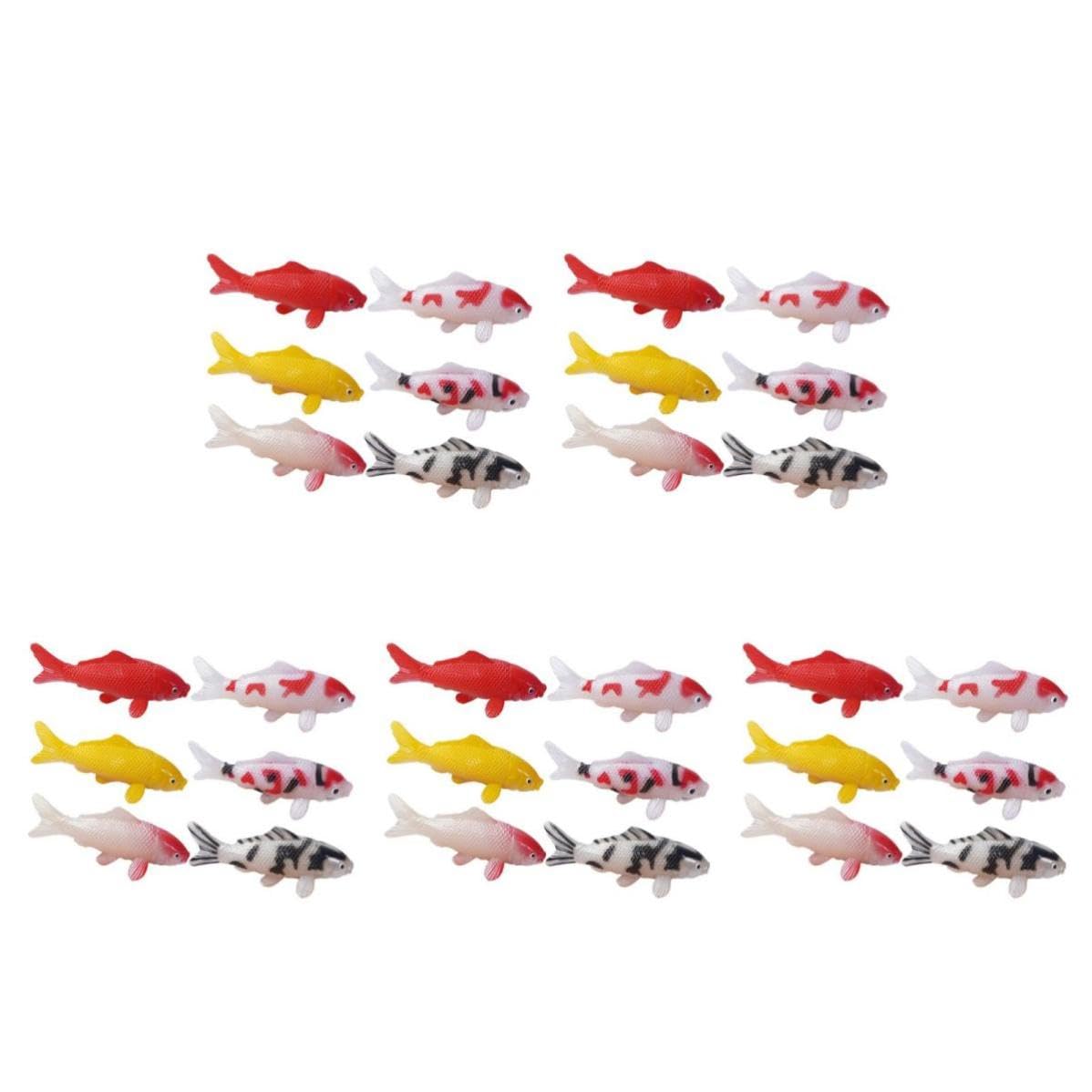 Cabilock 30 Stück Kleiner Koi Fischfigur aus PVC für Aquarien und