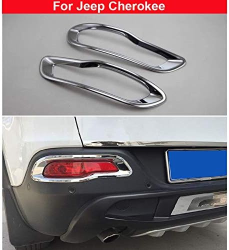 2PCS Chrome Rear Fog Light Lamp Cover Decorate Trim For Jeep Cherokee 2014 2015 2016 2017 2018
