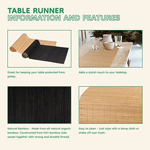 BambooMN Black Bamboo Matchstick Natural Table Runner, Home Décor, 1 Piece by BambooMN - Image 5