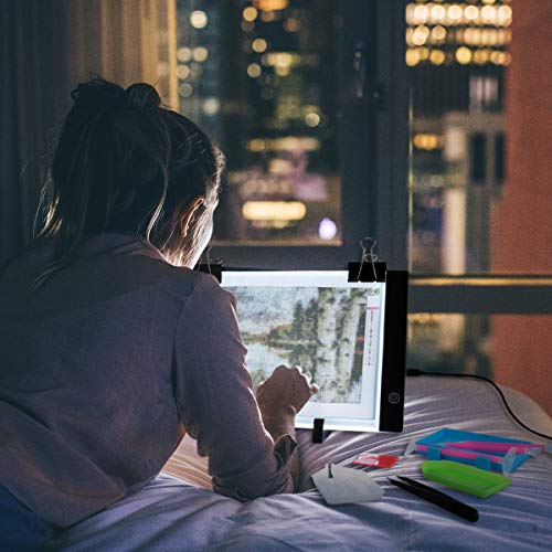 (159Pcs) Diamond Painting A4 Led Light Pad Kit,Diy Dimmable Light Brightness Board,Led Artcraft Tracing Light Table,Reusable A4 Painting Pads Great For Full Drill & Partial Drill 5D Diamond Painting. #TOP5