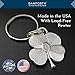 DANFORTH Four Leaf Clover Keychain (Green) | Pewter | Durable, Handcrafted Pewter Lucky Charm | St. Patricks Day Accessories | 1 ½” Tall x 1 ¼” Wide | Made in the USA