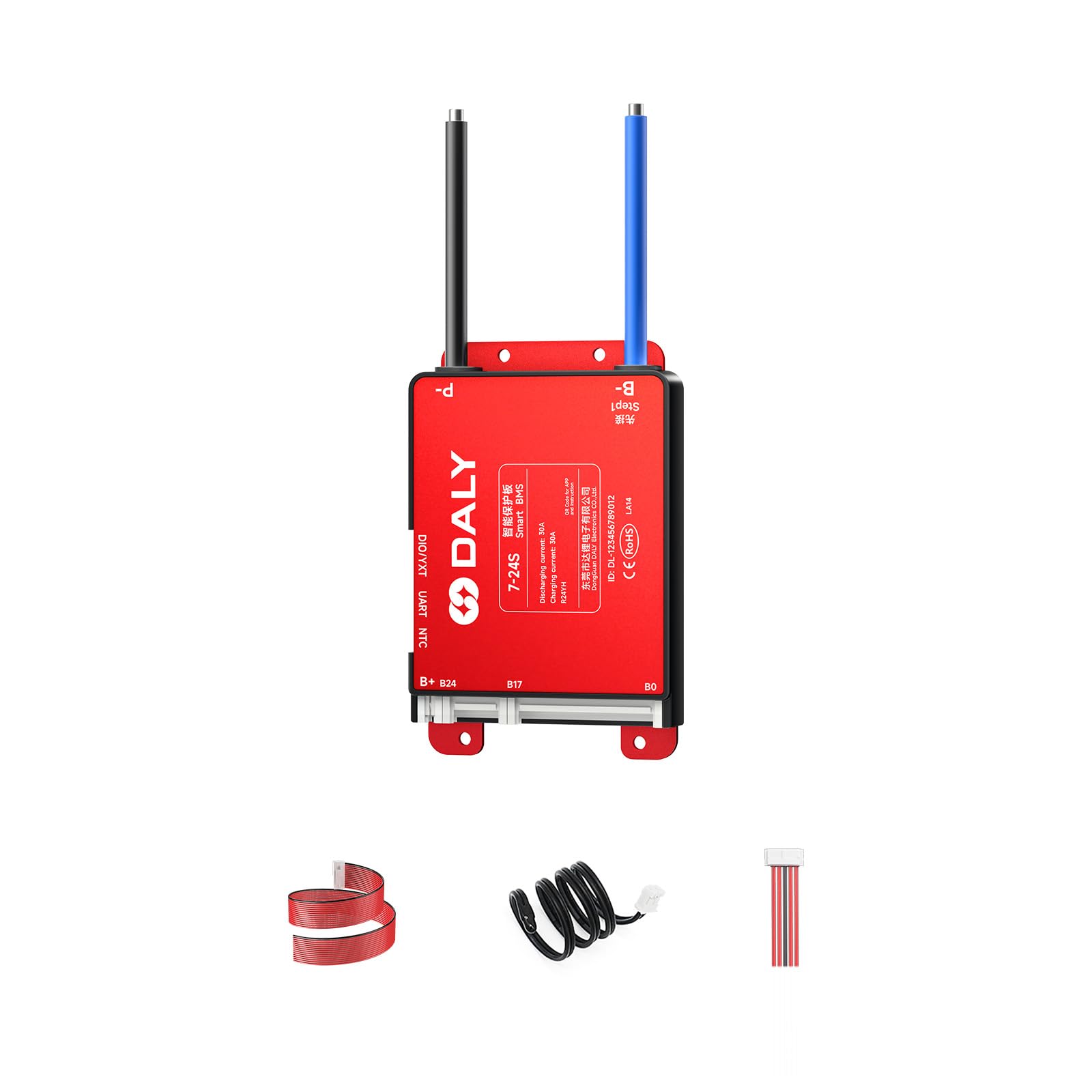 DALY BMS 24V–84V 30A – Integriertes Bluetooth, 7S–24S Li-Ion LiFePO4 LTO Smart Lithium Batteriemanagementsystem