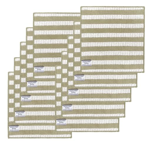 Das blaue Wunder Extra Spültuch 30cm x 30cm (10er-Set, Grau-Braun), Spültuch mit Bambusfasern, Reinigungstuch zum Putzen und Trocknen, extrem saugfähig und schnelltrocknend