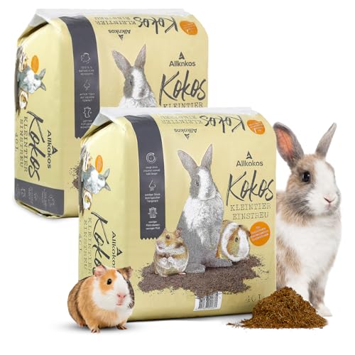 Allkokos 2x40 Liter hochwertiges Kokoseinstreu aus 100% Kokosfasern
