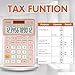Pendancy Office Small Calculator Desktop with Tax+/- for Tax Calculation, 12 Digit Large LCD Display, Solar Battery Power, Durable Portable Design, Financial Accounting Business Home Use(OS-200T-Pink)