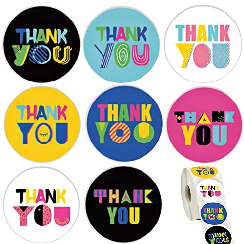 Hohamn 1.5" Thank You Stickers Roll 500Pcs Cute Art Stickers For Bubble Mailers Packaging Wedding Baby Shower Birthday #TOP22