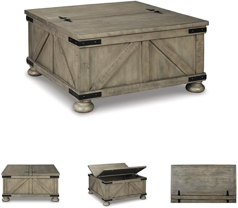 BOWERY HILL Coffee Table & End Table Set in Weathered Gray
