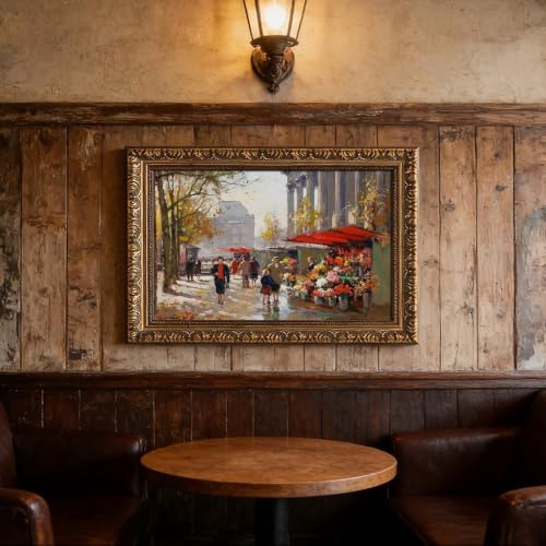 Marché aux fleurs Edouard Cortes toile encadrée pour habiller un mur vide avec élégance - 4