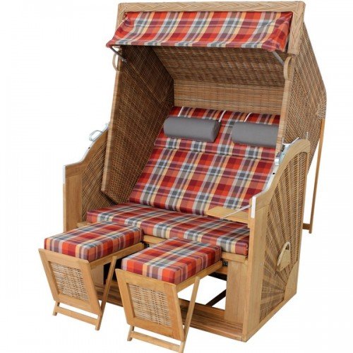 Preisvergleich Produktbild Teak-Strandkorb PURE Classic XL Sun griseum