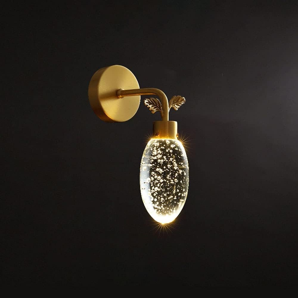 JYBNBBE LED Indoor Wall Light Modern Crystal Wall Light Copper Sconce Romantic Bubble Bedside Wall Lighting Fixture