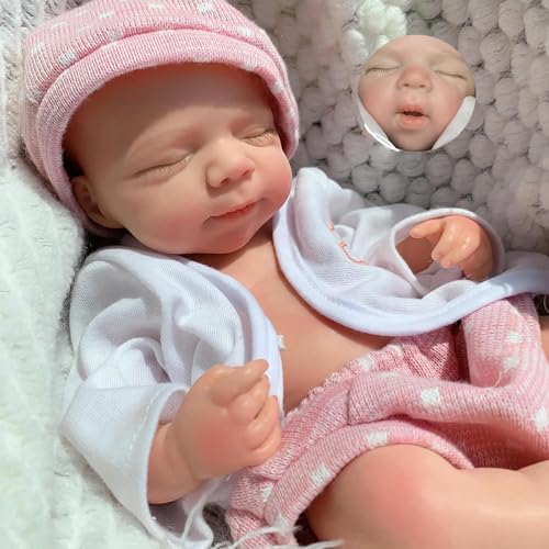 Muñeca bebé reborn de cuerpo completo de silicona 13 pulgadas miniatura 1