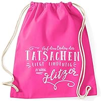 MoonWorks Turnbeutel Mit Spruch 'Don't Touch It Sonst Klatscht It' | Aus Fester Baumwolle, 37x46 Cm | Sportbeutel Für Schule, Gym & Freizeit