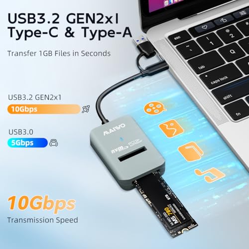 Adaptador MAIWO M.2 NVMe a USB con carcasa 8TB miniatura 3