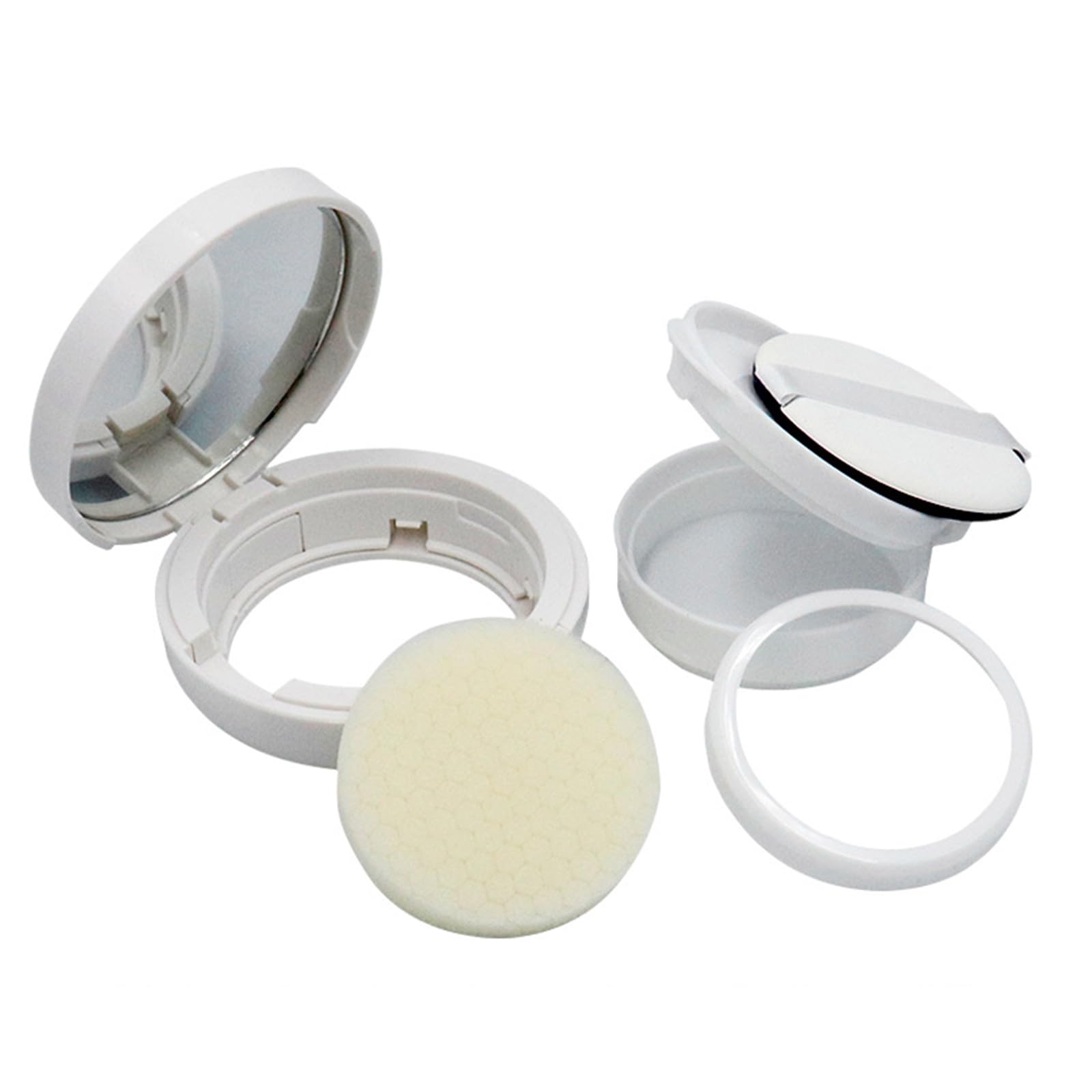 10 contenitori compatti con cuscino bianco, capacità 15 g, design a prova di perdite, contenitori per cosmetici