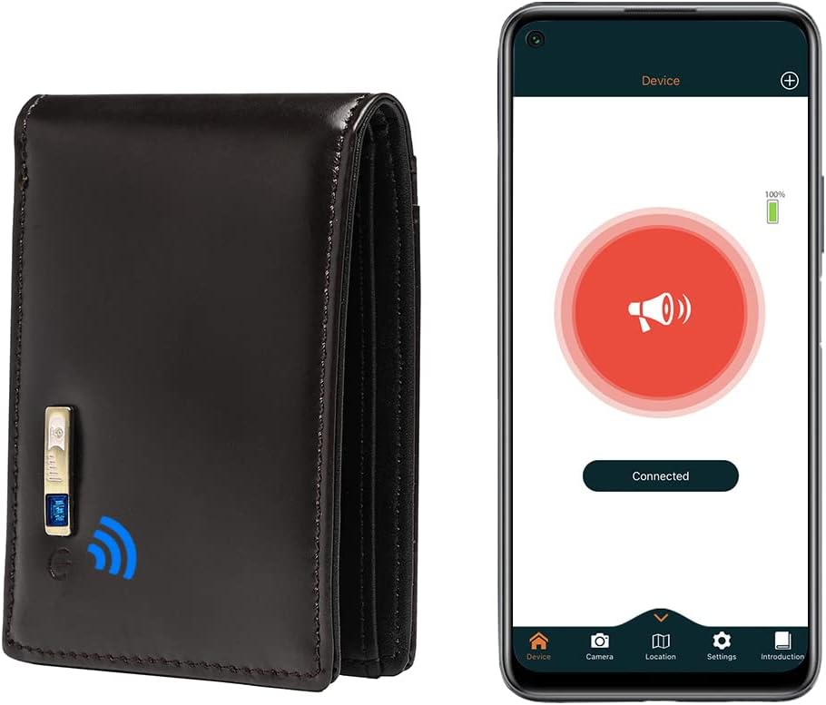 1Pc Smart Wallet for Men, GPS Tracker Card Finder, Slim Card Holder, Men (102Black2)