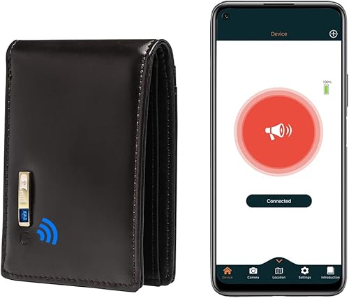 Billetera Bluetooth antipérdida y buscador de posición GPS, carteras delgadas para hombres minimalistas con clip para dinero, tarjetero de crédito,