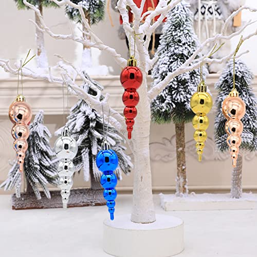 curfair 1 caixa de enfeites de decoração de árvore de natal, bola de pendurar de natal vibrante fáci