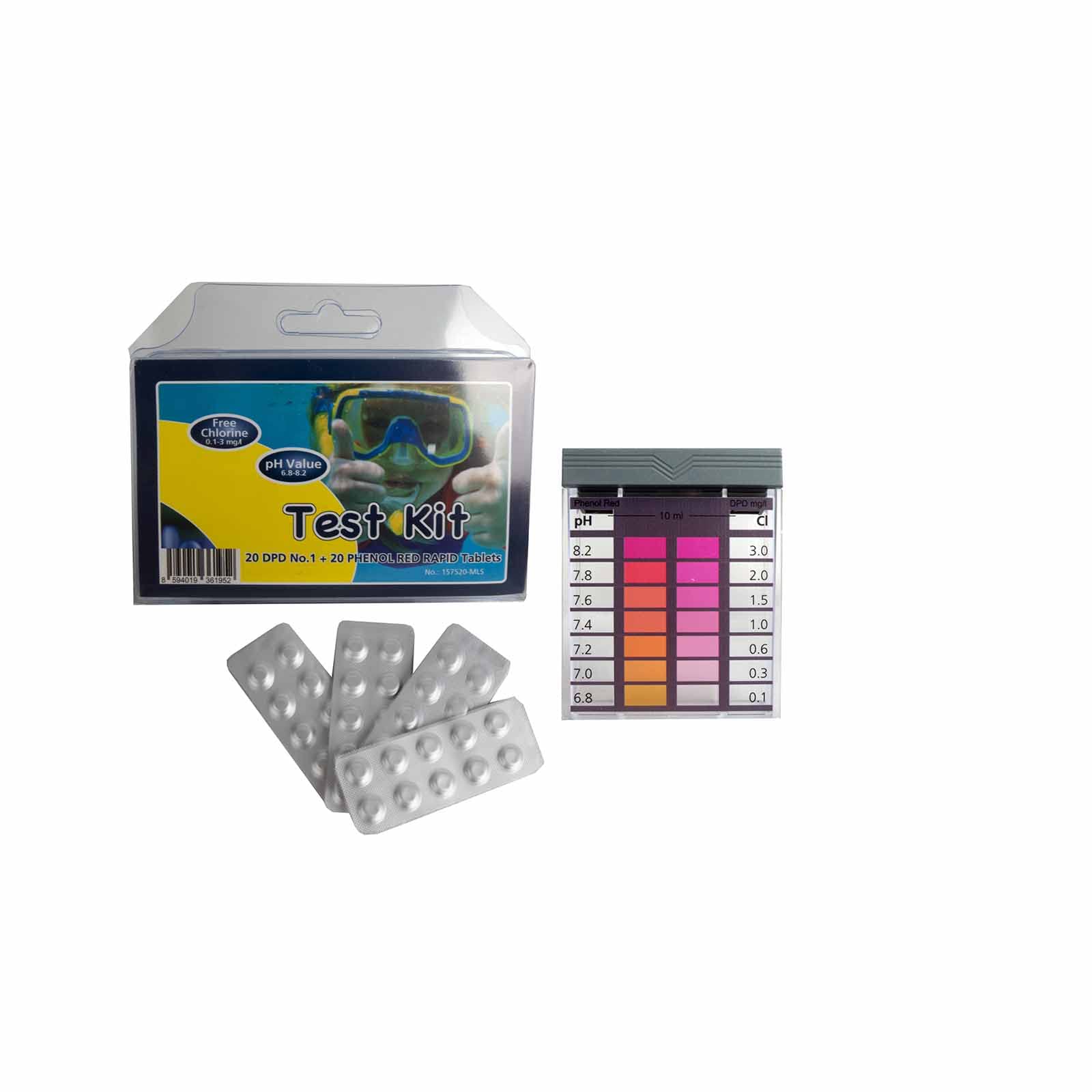 Well2wellness Mini Tester Piscina: Misuratore Cloro E PH Con 10 Compresse