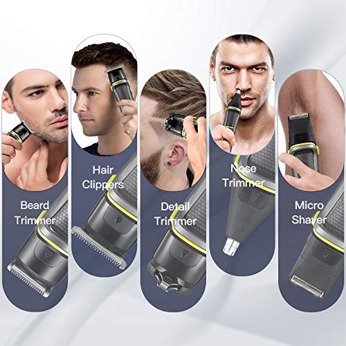 Beard Trimmer Professional Hair Clippers 14 in 1 Grooming Kit Waterproof Hair Trimmer for Men Rechargeable Cordless Hair Mustache Trimmer Body Groomer Trimmer with Storage Dock - Thumbnail 4