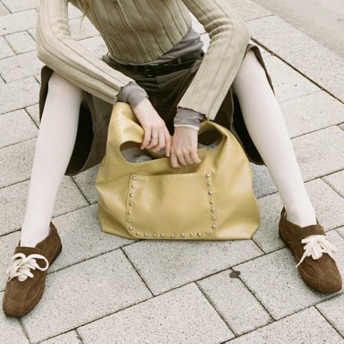 Studded Bag Y2k Shoulder Purse for Women Vegan Leather Tote Bag Punk Purse Designer Bag Streetwear 2000s4