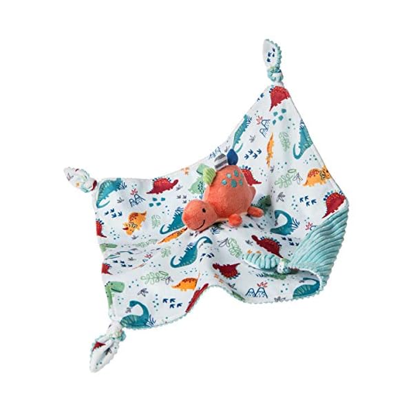 Mary Meyer Pebblesaurus Stuffed Animal Security Blanket, 33 x 33-Centimetres, Coral Dinosaur