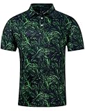 uideazone Mens Golf Shirts Funny Dinosaur Printed Polo Shirts for Men Moisture Wicking Dry Fit Performance Golf Polo Short Sleeve Shirt XL