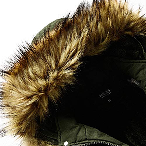Alalaso Men's Winter Warm Fleece Lined Coats With Detachable Hooded Windbreaker Jacket Coat Outwear Army Green #TOP5