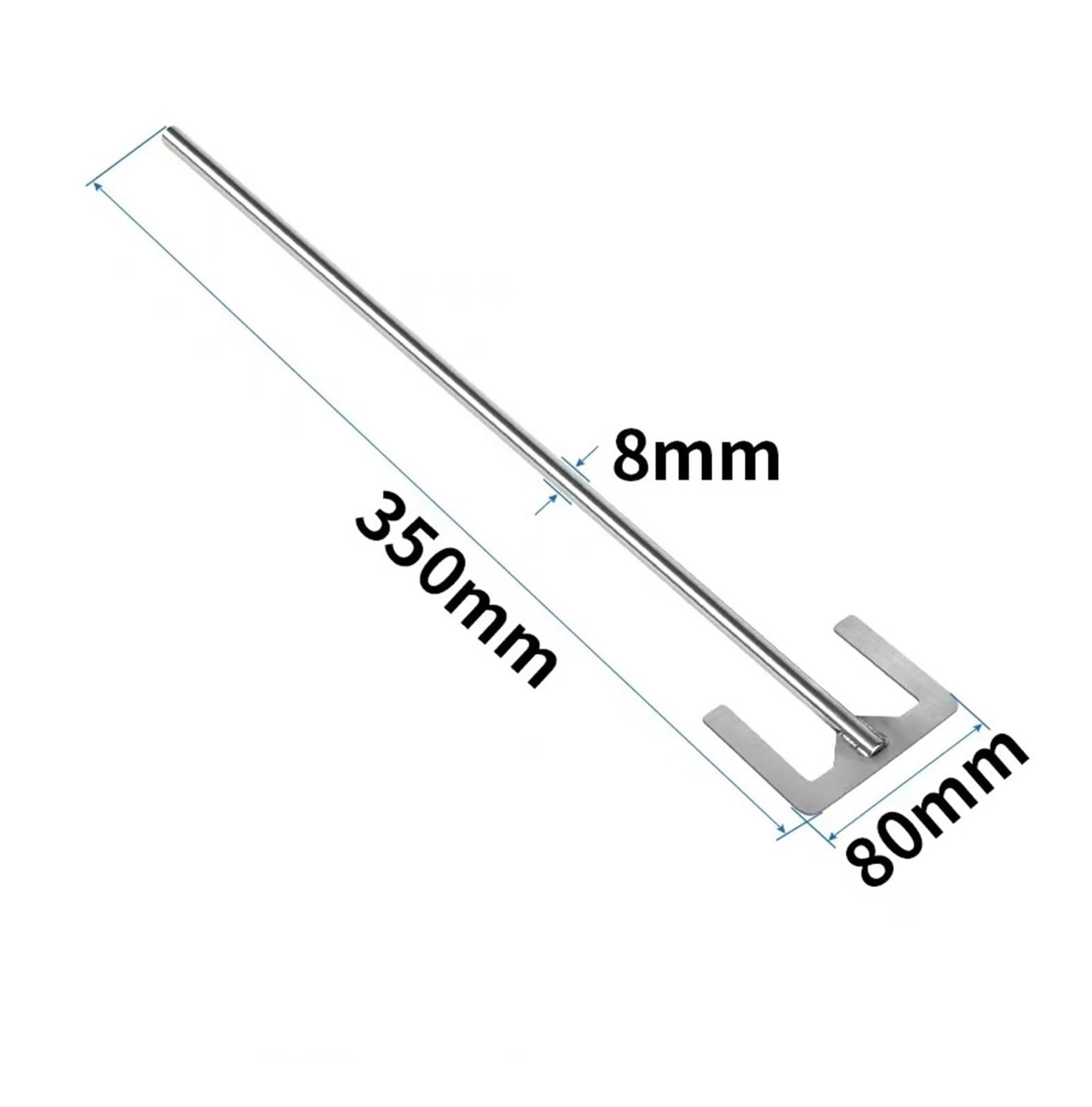 Varilla de agitación superior, SS 304 E-Type Lab Paddle Dispersión de agitación con varilla de ancho de hoja 40 mm 120 mm, varios tamaños (110 x 8 x 500 mm)