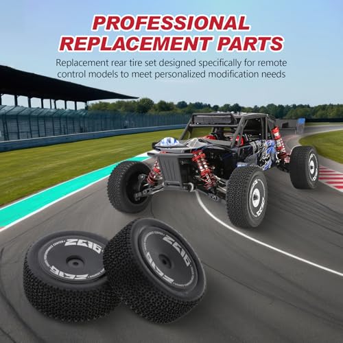 Perfeclan 4 Stück Gummi-Reifen & Felgen Set für 1/14 RC Auto 144001 Buggy Truck Hochwertige Ersatzreifen mit Felgen, für RC-Modellfahrzeuge