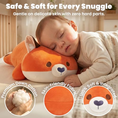 Miniatura 5 de Mewaii Almohadas De Peluche Zorro Naranja Kawaii Juguetes Stitch Que Respira Para Dormir Lindo Cojines De Peluche Animales Para Niños
