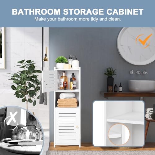 image for VOGGV Slim Bathroom Storage Cabinet, Freestanding Weatherproof Bathroo