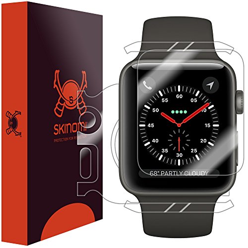 Apple Watch Series Screen Protector + Full Body (42mm)(Apple Watch Nike+, Series 3/2/1 Compatible), Skinomi® TechSkin Full Coverage Skin + Screen Protector [Front & Back Clear HD Film]