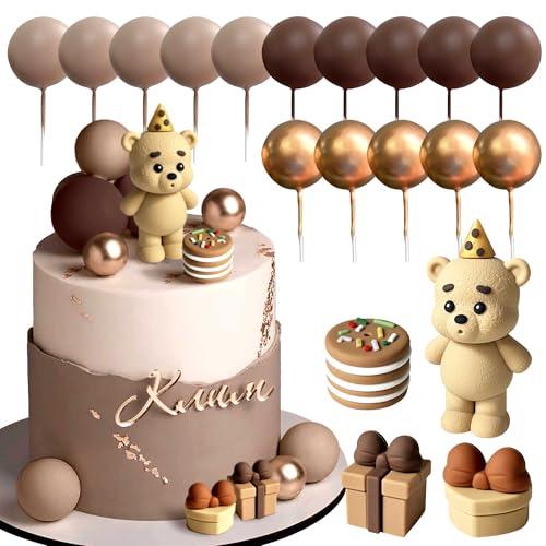 Décoration de gâteau ours marron pour embellir facilement un anniversaire enfant