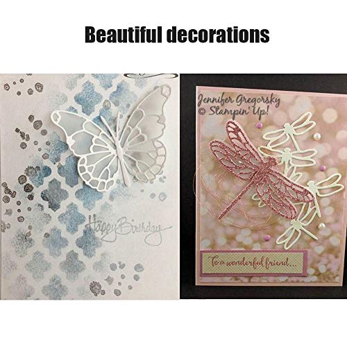 Comidox Butterfly Dragonfly Cutting Dies Stencils DIY Scrapbooking Decor Embossing Album Post Card Making Paper Craft 2Pcs - Thumbnail 2
