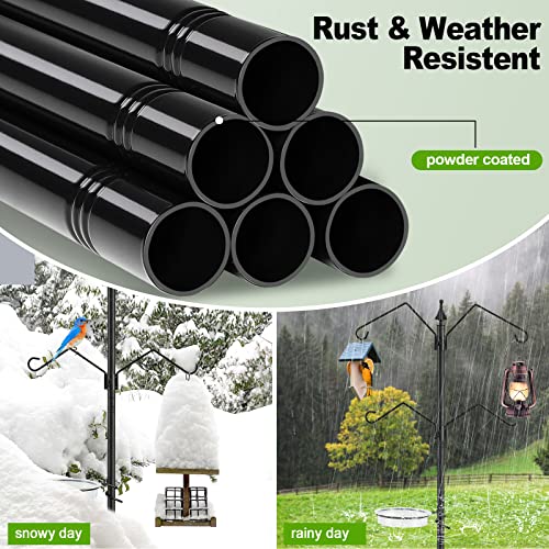 Bird Feeding Station, 86Inch Bird Feeder Pole For Outdoors Heavy Duty, Anti-Rust 4-Hook Bird Feeder Stand (Black) #TOP1