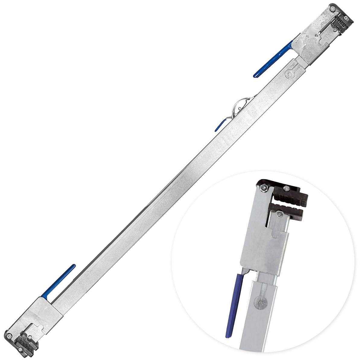 Zwischenwandverschluss MT Vario | Spannbrett mit 1.140–2.710mm Spannbereich und 8–54mm Klemmbereich | Zur sicheren Ladungssicherung Gütern (1, Silber)