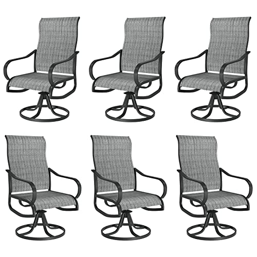 UDPATIO Swivel Patio Dining Chairs Set of 6, Outdoor Dining Chairs High