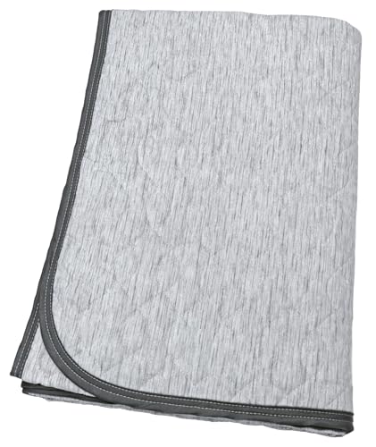 CAMEL PALMS 日本製 高島ちぢみ 敷パッド シングル 105cm×205cm 中わた綿100％ 無地 ライトグレイ（Amazon）