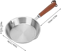 Vista 6 de Sartén de acero inoxidable, sartén antiadherente con mango de madera, sartén para huevos para cocina de inducción de restaurantes domésticos (4.7 in)