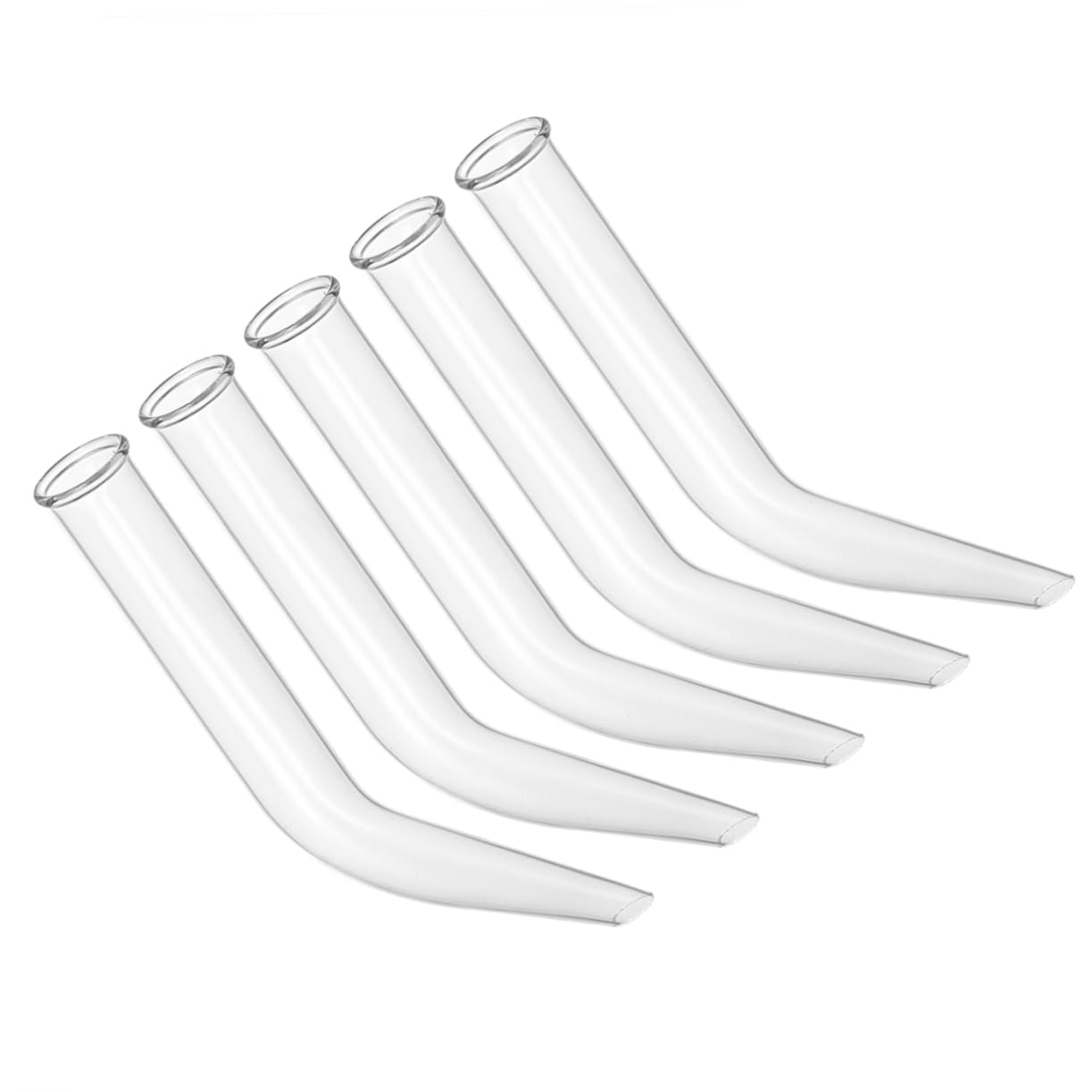 Anneome 5pcs Glass Transparent Horn Tube Distillation Tube Laboratory Distillation Transparent Distillation Joint Tube Laboratory Apparatus Portable Ox Horn Tube