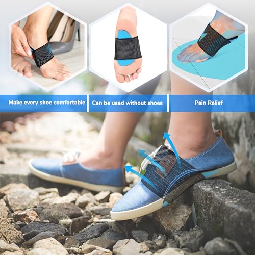 Image of Blue Strike Arch Support - Slip On Orthotic - Orthopedic Sleeve with Form Fitting Foam Insert for All Day Comfort with Foot Pain, Plantar Fasciitis, Achilles Tendonitis and Hell Spurs.