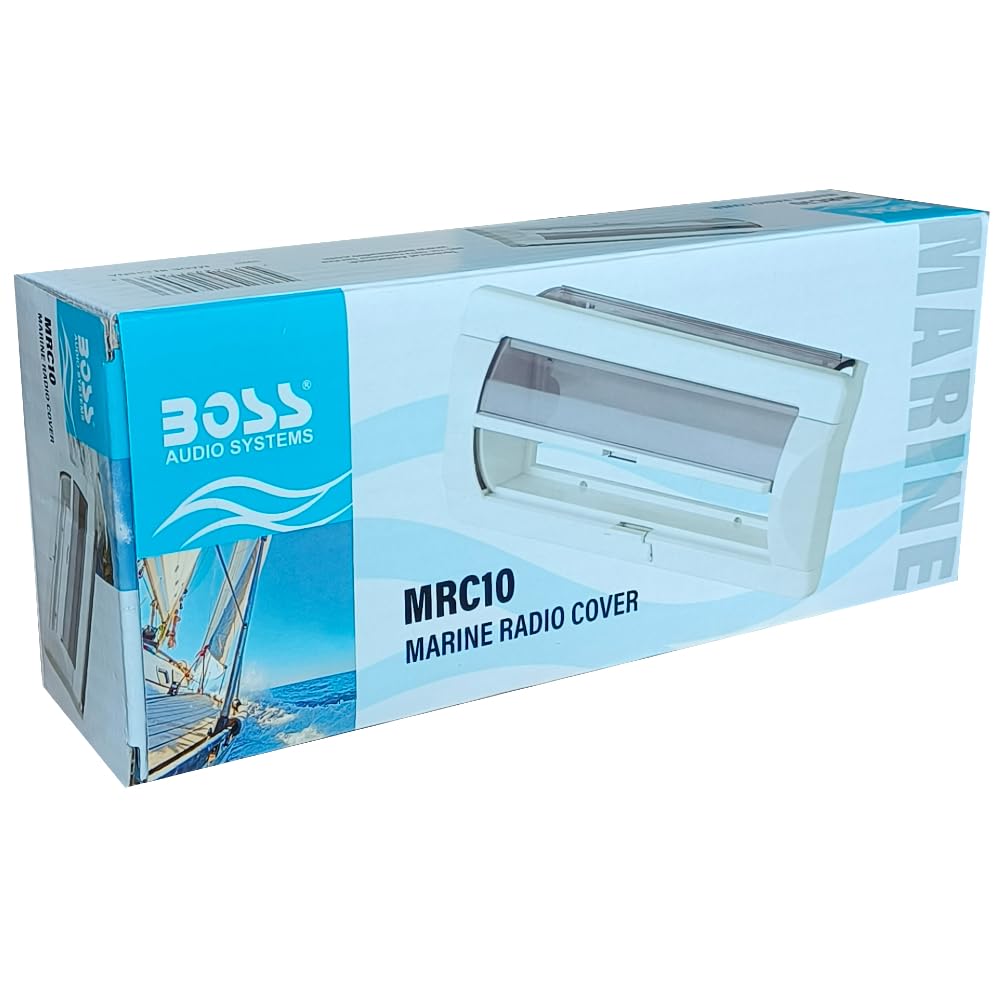 KIT SET PER BOSS AUDIO SYSTEMS MRC10 1 contenitore marino per stereo o autoradio 1 din, impermeabile e resistente all'acqua e al sole, per barca piscina, bianco, 1 pezzo
